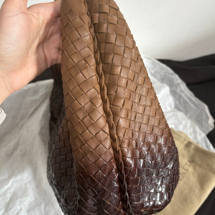 Bottega Veneta Belly Hobo Intreccio Leather Two-tone Brown Large 50cm