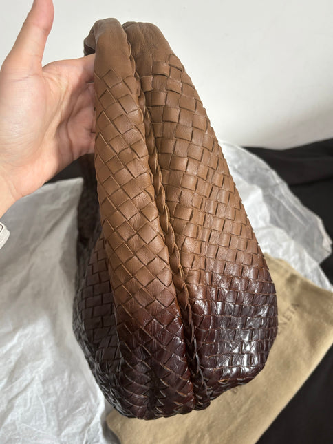 Bottega Veneta Belly Hobo Intreccio Leather Two-tone Brown Large 50cm