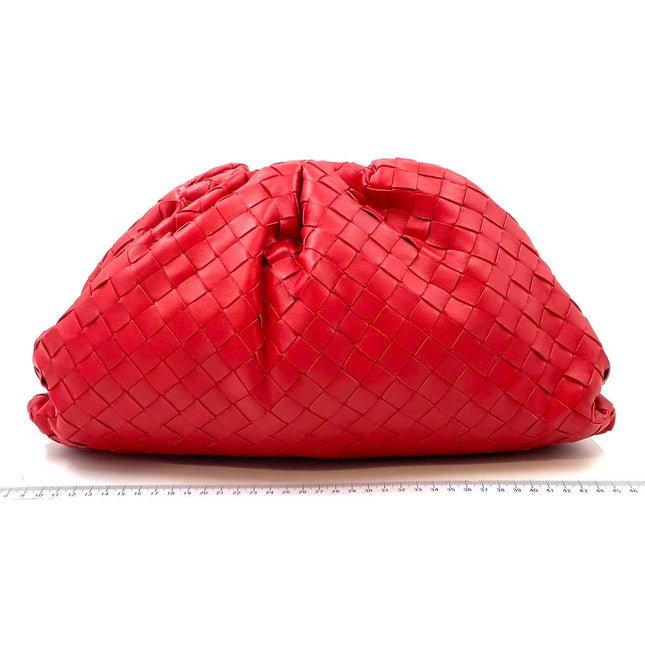 Sold Bottega Veneta Pouch Large Intrecciato Leather Clutch Red