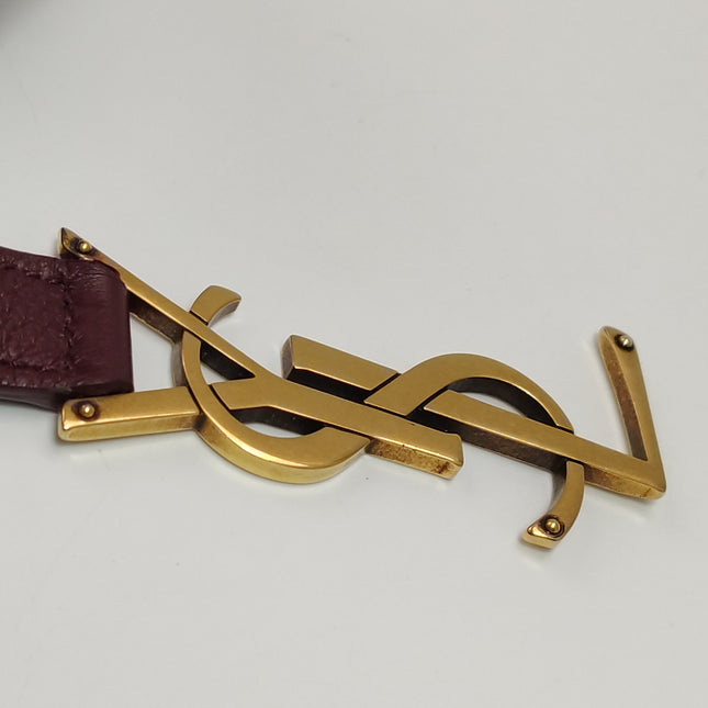 Yves Saint Laurent YSL Le 5 A 7 Hobo Small Burgundy Calfskin Shoulder Bag