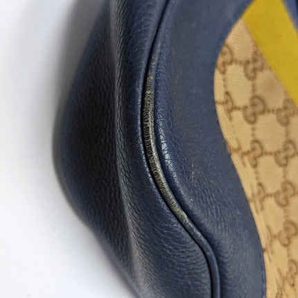 Gucci Jackie 1961 Soft Medium Navy Leather and Monogram