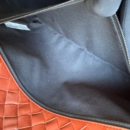 Bottega Veneta Cabat Large Intreccio Leather Tote Bag Burgundy Brick Red