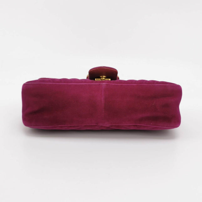 Sold Gucci Marmont Mini Flap Pink Velvet Handbag