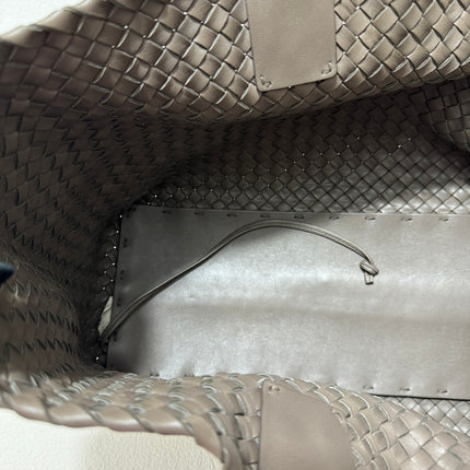 Sold Bottega Veneta Cabat Large Intreccio Leather Tote Bag Grey 40-43cm