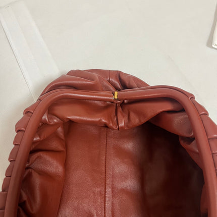 Bottega Veneta Pouch Calfskin Leather Brick Red Large