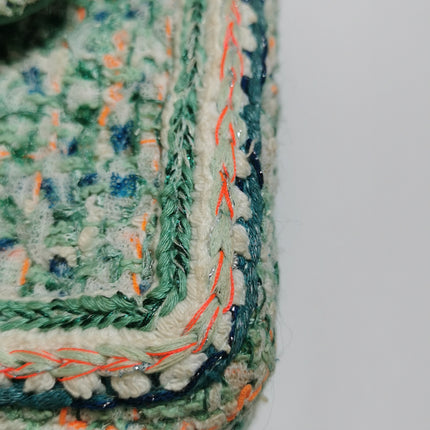 Chanel Classic Flap Mini Rectangular Tweed Green Multicolor Gold Hardware 2018-19