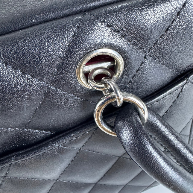 Sac Reporter Ligne Cambon Chanel en cuir de veau noir multipoches taille moyenne