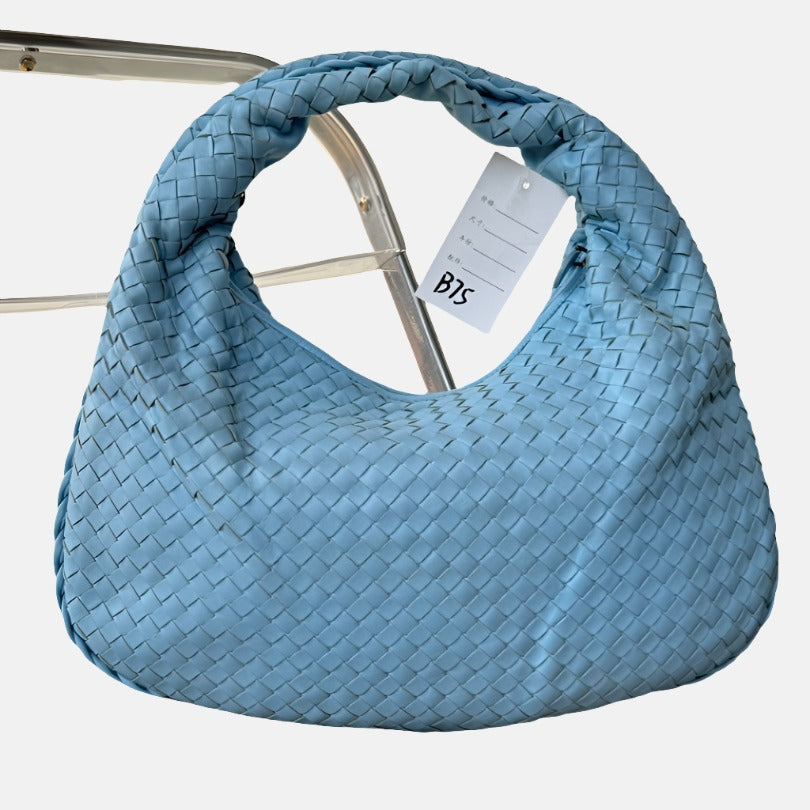 Bottega Veneta Veneta Hobo Medium Baby Blue Intrecciato Leather Bag 43cm