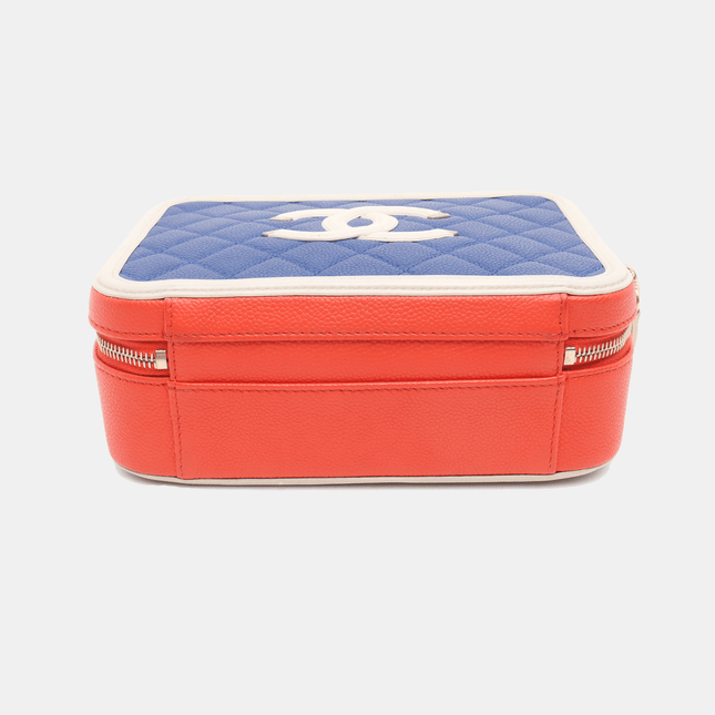 Chanel Filigree Medium Vanity Case Tricolor Caviar Leather, 2018-2019