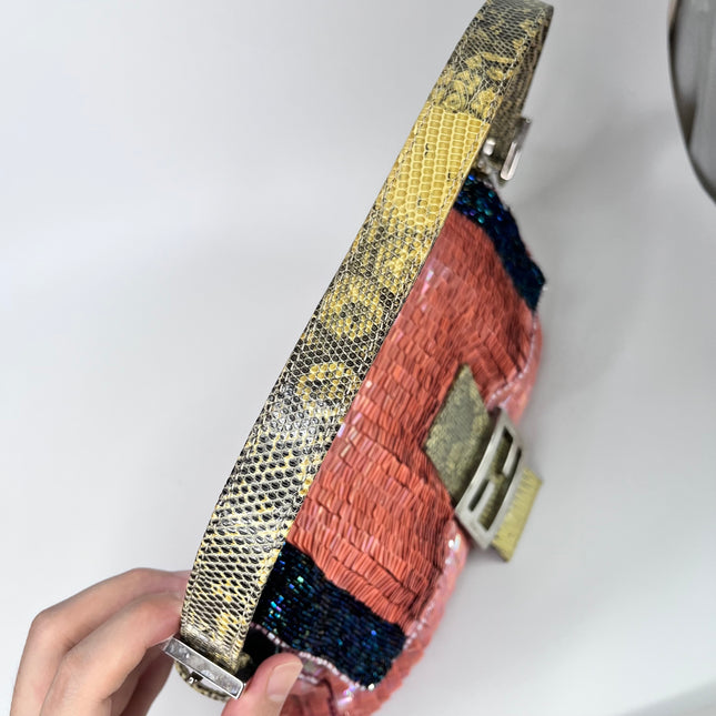 Sold Fendi Baguette Pink Glitter sequins