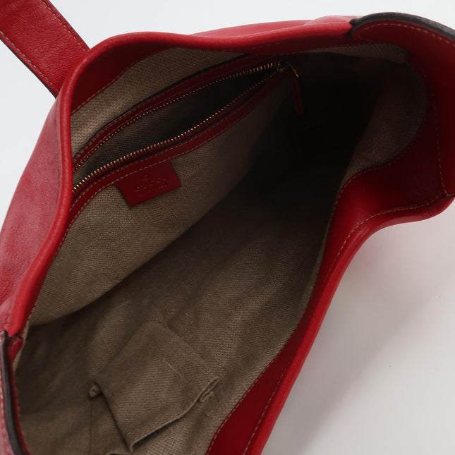 Gucci Jackie Vintage Bouvier Hobo Red Leather with Web Accent