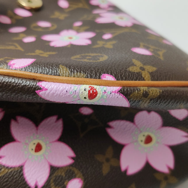 Louis Vuitton x Takashi Murakami Cherry Blossom Sack Reto PM Monogram Handbag