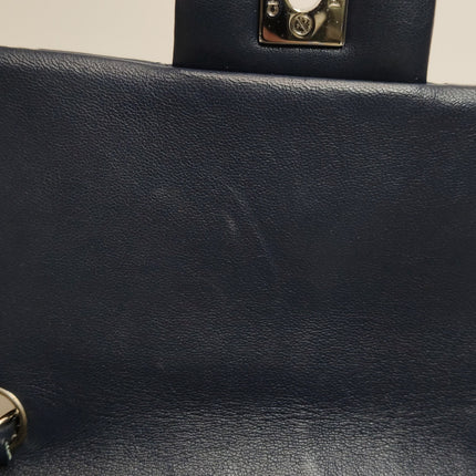 Chanel Classic Flap Mini 2020 Navy Lambskin Leather Silver Hardware