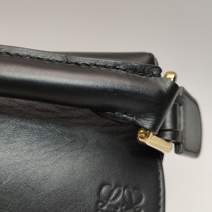 Loewe x Suna Fujita Lemur Puzzle Edge Small Black Leather Crossbody Bag