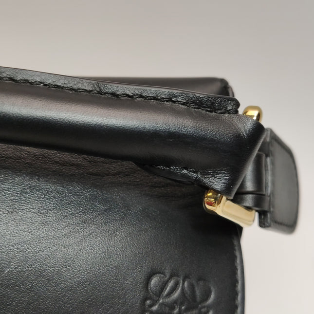 Loewe x Suna Fujita Lemur Puzzle Edge Small Black Leather Crossbody Bag