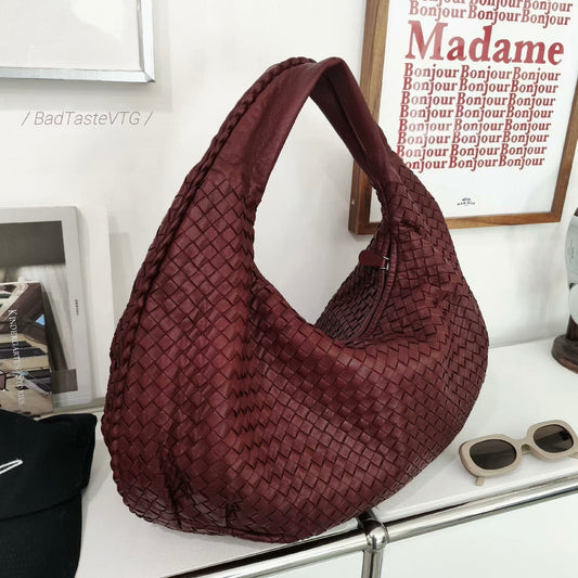 Bottega Veneta Belly Hobo Intrecciato Burgundy Ancora Red Medium 45cm-Luxbags