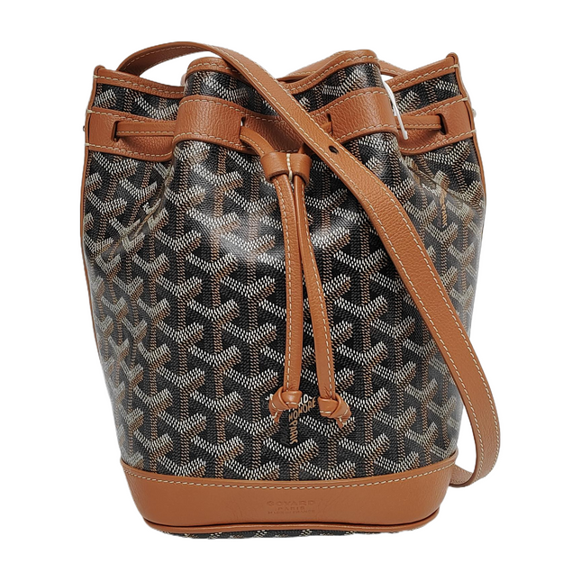 Goyard Petit Flot Drawstring Bucket Bag Brown Goyardine Crossbody Bag Never worn-Luxbags