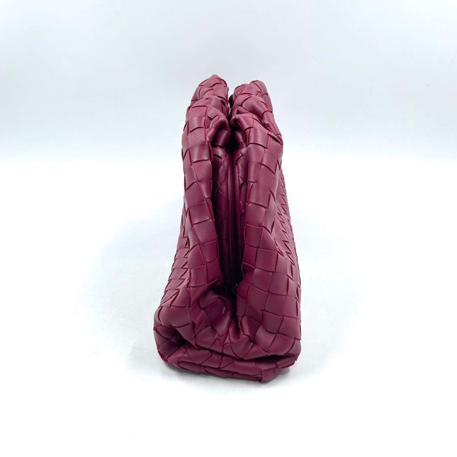 Sold Bottega Veneta Pouch Large Intrecciato Leather Clutch Burgundy