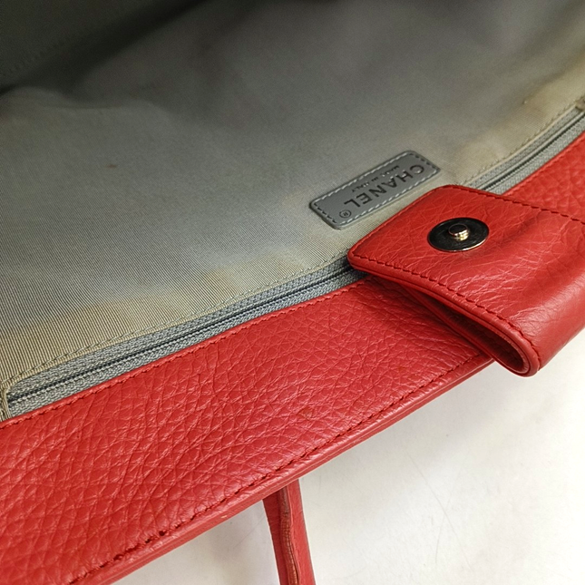 Chanel Cerf Executive Large Coral Pink Leather Handbag 40cm