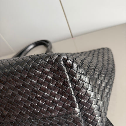 Bottega Veneta Cabat Maxi Intreccio Leather Tote Bag Metallic 50cm