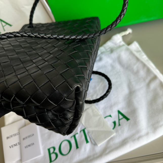 Sold Bottega Veneta Small Andiamo Black Intrecciato Handbag