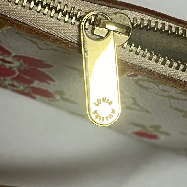 Louis Vuitton x Takashi Murakami Cherry Blossom Pochette Accessoire White Monogram