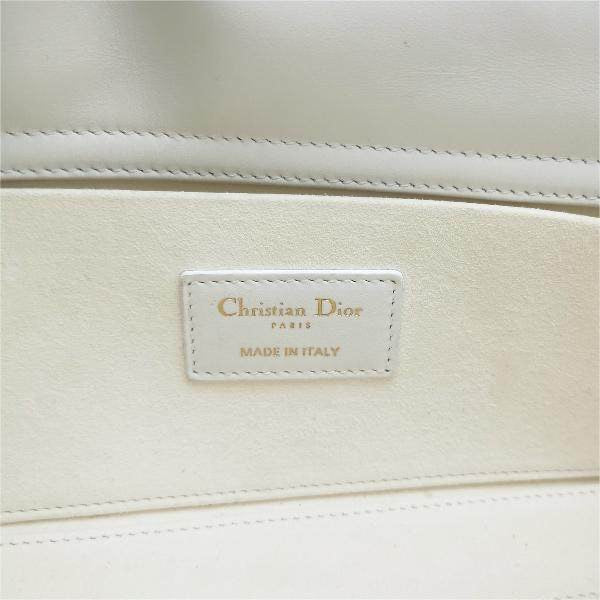 Sold Lady D-Joy Mini Handbag Microcannage Technical Fabric White with Two Straps