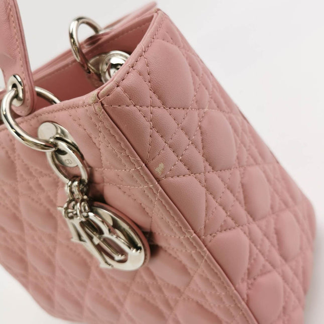 Sold Lady Dior 2012 Medium Pink Cannage Leather Handbag