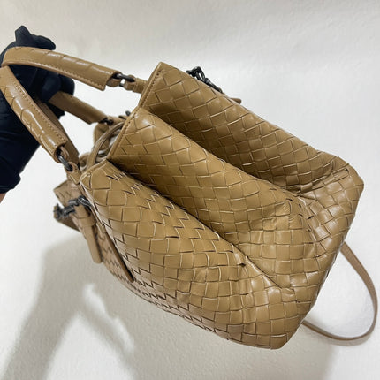 Bottega Veneta Roma Intrecciato Nappa Leather Beige Light Brown Small 30cm
