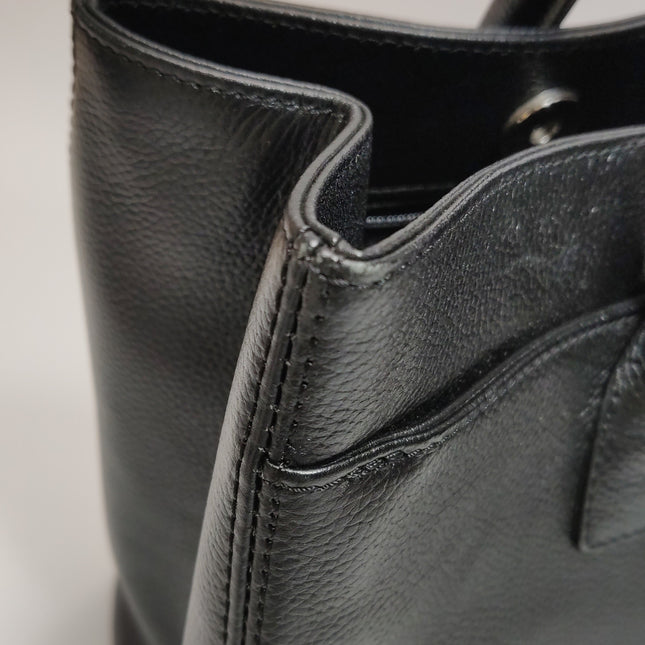 Chanel Cerf Executive East West Black Caviar Leather Handbag