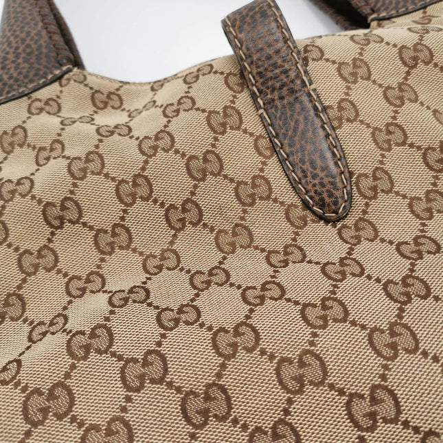 Sold Gucci Jackie 1961 Soft Medium Monogram Canvas and Leather Bag