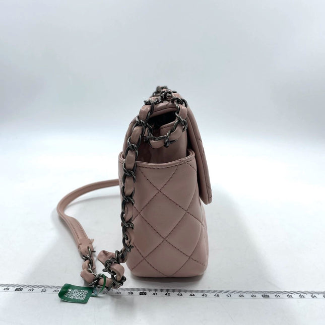 Sold Chanel Classic Flap 2014-2015 Pink Lambskin Leather Medium Shoulder Bag