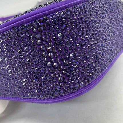 Versace La Medusa Mini Crystal Embellished Top Handle Bag in Purple