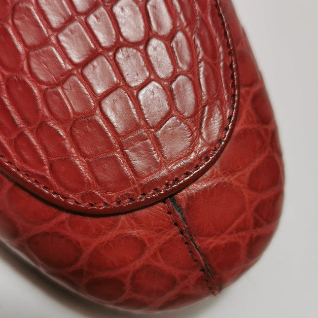 Gucci Men's Jordaan Crocodile Loafer Red Size 40.5