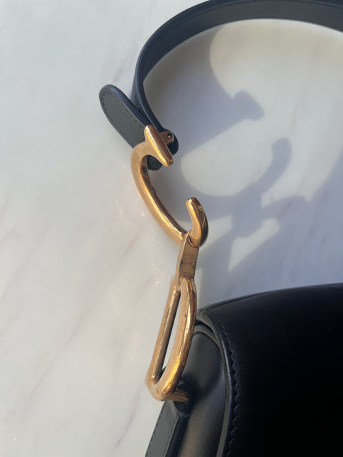 Sold Dior Saddle Medium leather Black Smooth Leather