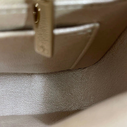 Chanel Classic Flap Mini Square Star Purse Gold Patent Calfskin Leather Mirror Glaze