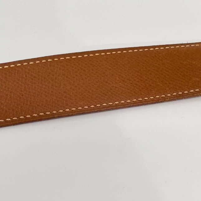 Hermès Constance H Belt Red and Gold Clemence Leather Size 70