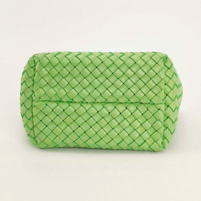 Bottega Veneta Cabat Mini Intreccio Leather Tote Bag Green