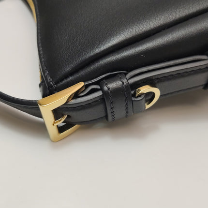 Prada Aimée Black Medium Calfskin Leather Shoulder Bag
