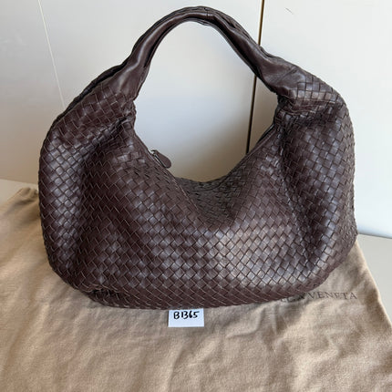 Bottega Veneta Belly Hobo Intreccio Leather Dark Chocolate Brown Large 50cm-Luxbags