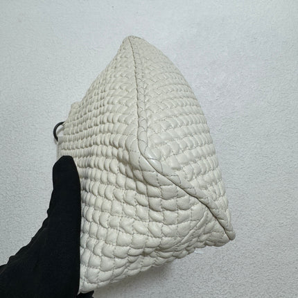 Bottega Veneta Sloane Padded Shoulder Bag White Small 25cm