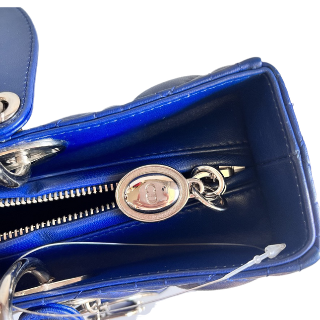 Sold Lady Dior Large Bag Navy Lambskin Cannage Leather