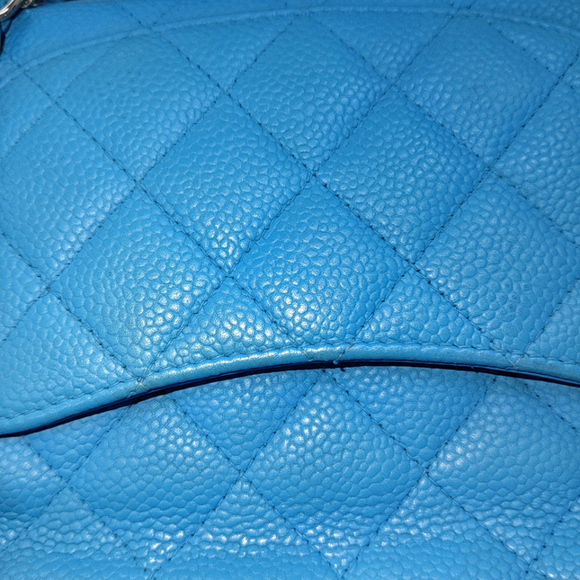 Chanel Classic Flap Rectangular Mini Blue Caviar Leather