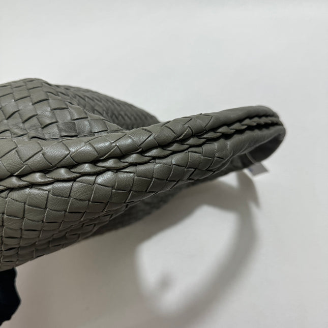 Sold Bottega Veneta Belly Hobo Intrecciato Grey Leather Medium 40cm