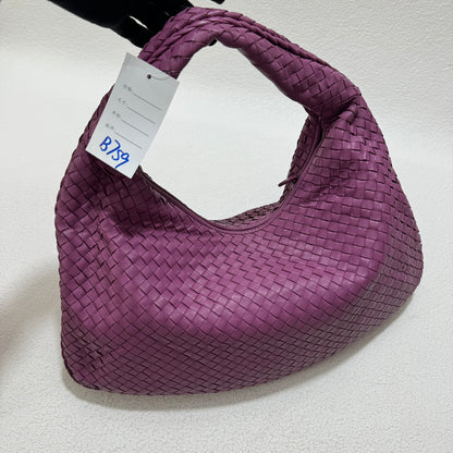 Bottega Veneta Hobo Bag Lambskin leather Dark Lilac Lavender Purple New Design Handle Medium 47cm-Luxbags