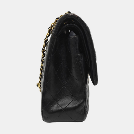 Chanel Timeless Classic Flap Medium Black Lambskin Leather Gold Hardware