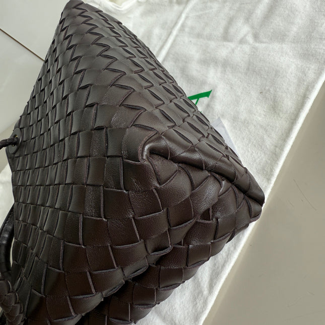 Bottega Veneta Small Andiamo Fondant Dark Chocolate Brown Intrecciato Handbag