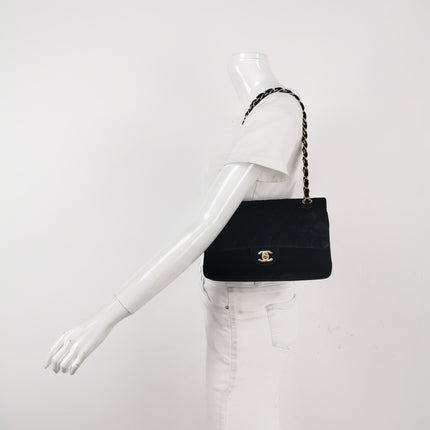 Chanel Classic Flap Medium Black Velvet Gold Hardware, 2014-2015