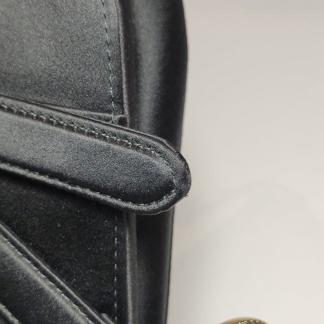 Dior Saddle Mini Silk Handbag Black with crystals