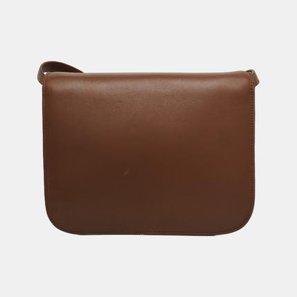 CELINE Classic Box Flap Caramel Brown Leather crossbody bag